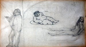 William Morris und der Künstler in einem Dampfbad, ca. 1890