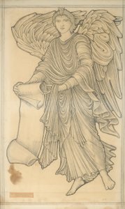 Engel mit Schriftrolle - Figur Nummer zehn, 1880 von Edward Burne Jones