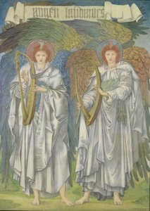Angeli Laudantes, ca. 1887 (Entwurf für ein Fenster in der Kathedrale von Salisbury, auch für Wandteppiche)