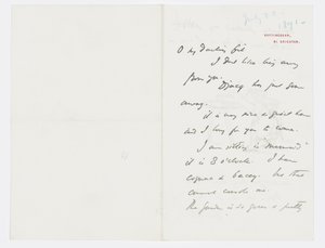Brief an die Enkelin des Künstlers Angela Thirkell