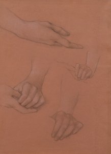 Studien von Händen für das Porträt von Mary Gaskell von Edward Burne Jones