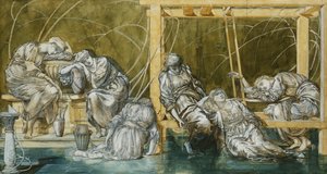Studie für "The Garden Court" von Edward Burne Jones