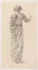 Studie einer drapierten weiblichen Figur für "Die Girlandeflechter", 1866 von Edward Burne Jones