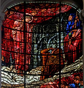 Die Geburt Christi und die Verkündigung an die Hirten, 1885-1897 (Buntglas) von Edward Burne Jones