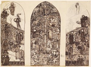 Der Baum Jesse, Entwurf für ein Buntglasfenster in der Waltham Abbey, hergestellt von Powell & Co., 1860 von Edward Burne Jones