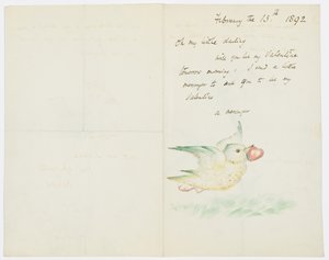 Valentinsbrief an die Enkelin des Künstlers, Angela Thirkell, 13. Februar 1892 von Edward Burne Jones