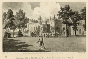 Strawberry Hill, Twickenham, London, der Sitz des Ehrenwerten Horace Walpole von Edward Dayes