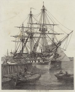 HM Schrauben-Linienschiff Caesar, 90, in Portsmouth