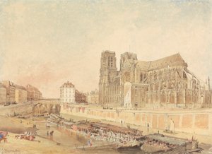 Notre Dame, Paris, vom linken Ufer von Edward Duncan