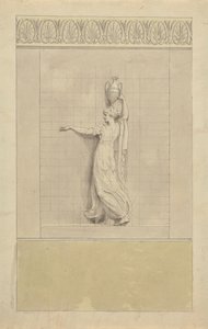 Weibliche Figur mit Wasserkrug auf dem Kopf von Edward Francis Burney