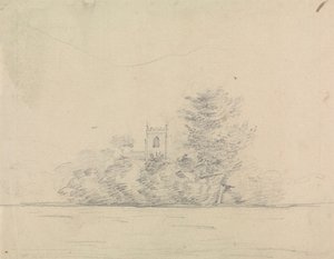 Landschaft mit Kirche von Edward Francis Burney
