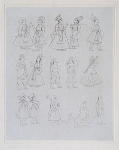 Figuren, die verschiedene Berufe zeigen (Gravur)