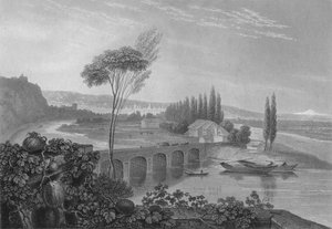 Lyon, von der Zusammenfluss von Rhone und Saône, 1827