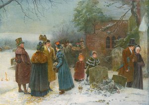 Weihnachtsmorgen: Nachbarschaftliche Grüße und Gaben an die Armen und Bedürftigen