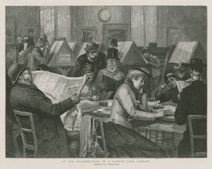 Im Lesesaal einer Londoner Freien Bibliothek