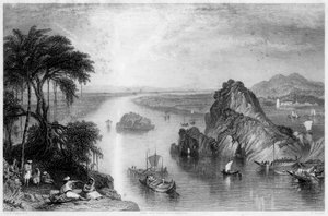 Felsen bei Colgong am Ganges, Indien, 1838 von Edward Goodall