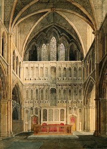 Innenansicht von St. Saviour, Southwark, Blick zum Altar