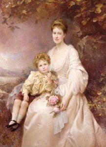 Porträt von Laura Gwendolen Gascoigne und ihrem Sohn Alvary