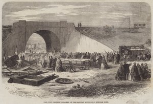 Die Jury besichtigt den Ort des Eisenbahnunfalls in Kentish Town von Edward Hull