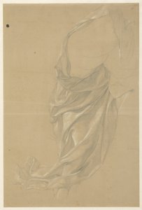 Draperiestudie einer nach rechts schreitenden Figur, der Mantel über den Kopf geschlagen von Edward Jakob von Steinle