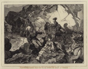 Ferien-Skizzen, eine Pause für Wasser während eines Aufstiegs auf den Snowdon von Edward John Gregory