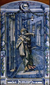 Dezember, aus einer Serie von Fliesenpaneelen für die niederländische Küche, 1867-8
