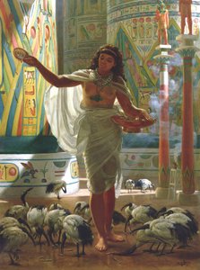 Fütterung des heiligen Ibis in den Hallen von Karnak von Edward John Poynter