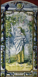 Mai, aus einer Serie von Fliesenpaneelen für die niederländische Küche, 1867-68