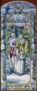 Frühling, aus einer Serie von Fliesenpaneelen, entworfen von Sir Edward Poynter und hergestellt von Minton, Campbell und Company, für die Dutch Kitchen, 1867-8