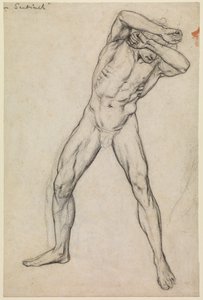 Studie eines männlichen Aktes für "Treu bis in den Tod", recto, ca. 1865
