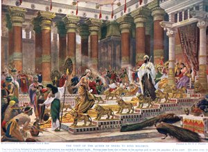 Der Besuch der Königin von Saba bei König Salomo, Illustration aus 