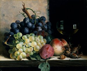 Stillleben mit Früchten und Weinglas