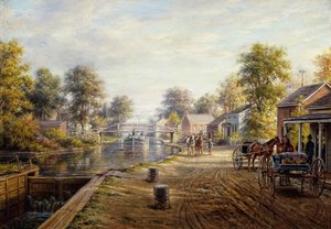 Szene entlang des Delaware- und Hudson-Kanals, 1907 von Edward Lamson Henry