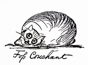 Eine Katzenfigur (Zeichnung) von Edward Lear
