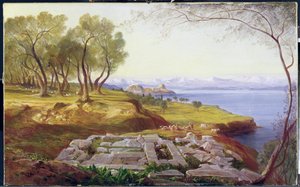 Korfu von Ascension, ca. 1856-64 von Edward Lear