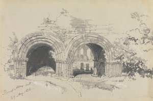Furness Abbey Ost, 29. August 1836 von Edward Lear