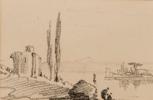 Italienisches Capriccio, ca. 1837 von Edward Lear