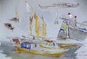 Studien von venezianischen Booten von Edward Lear