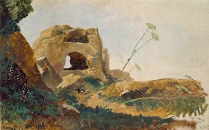 Studie von Felsen und Laub, Agrigento Girgenti, Sizilien, 1847 von Edward Lear