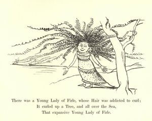 Es war eine junge Dame aus Firle, deren Haar zum Locken neigte von Edward Lear