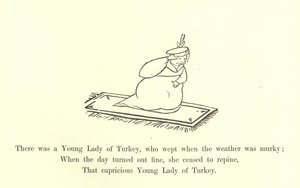 Es war eine junge Dame aus der Türkei, die weinte, wenn das Wetter trübe war von Edward Lear