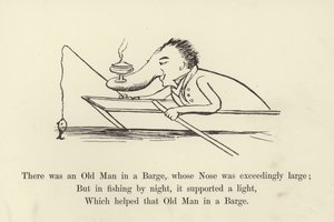 Es war ein alter Mann in einem Kahn, dessen Nase war außerordentlich groß von Edward Lear