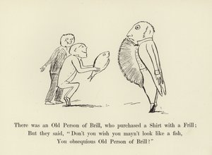 Es war eine alte Person von Brill, die ein Hemd mit Rüschen kaufte von Edward Lear