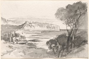 Blick über eine Bucht Monaco, 1884-1885 von Edward Lear