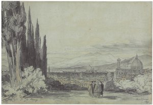 Ansicht von Florenz mit dem Dom in der Ferne, 1839