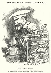 Karikatur: Frederick Settle Barff, englischer Chemiker (Gravur) von Edward Linley (after) Sambourne