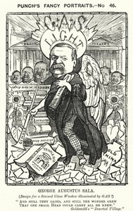 George Augustus Sala, englischer Autor und Journalist (Karikatur) von Edward Linley (after) Sambourne