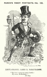 James Ross Farquharson, schottischer Soldat (Karikatur) von Edward Linley (after) Sambourne