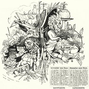 Punch-Karikatur: November und Dezember (Gravur) von Edward Linley (after) Sambourne