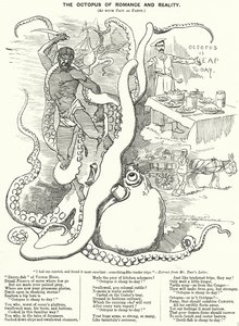 Karikatur von Punch: Der Oktopus der Romantik und Realität (Stich) von Edward Linley (after) Sambourne